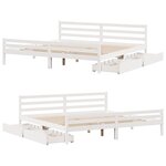 vidaXL Cadre de lit sans matelas blanc 200x200 cm bois massif de pin