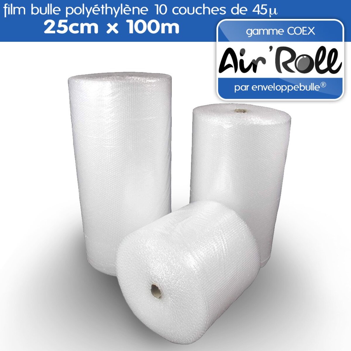 Rouleau Film Bulle Air Lot De 6 Rouleaux De Film Bulle D'air Largeur 50cm X Longueur 100m - Gamme Air'Roll COEX | Leroy Merlin Emballage Protection Anti Choc