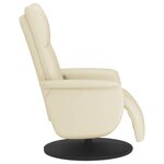 vidaXL Fauteuil inclinable de massage et repose-pieds crème similicuir