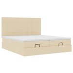 VidaXL Cadre de lit ottoman avec matelas crème 180x200 cm tissu