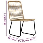 vidaXL Chaises de jardin lot de 2 Résine tressée Chêne