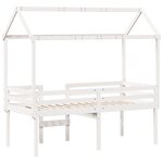 vidaXL Lit haut avec toit blanc 80x200 cm bois de pin massif