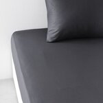 Drap housse - 180 x 200+30 cm uni - Fusain