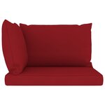 vidaXL Canapé palette de jardin 2 places et coussins bordeaux Pinède