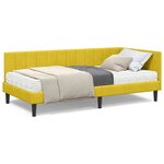 vidaXL Cadre de lit d'angle avec matelas Jaune 100 x 200 cm Velours