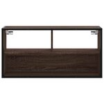 vidaXL Meuble TV chêne marron 80x31x39 5 cm bois d'ingénierie et métal