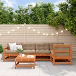 vidaXL Ensemble de salon de jardin 6 Pièces Brun cire Bois de pin massif