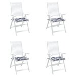 vidaXL Coussins de chaise de jardin 4 Pièces carreaux gris 40x40x3 cm