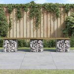vidaXL Banc de jardin design gabion 203x44x42 cm bois de pin imprégné