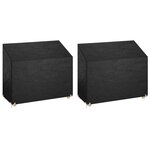 vidaXL Housses de banc de jardin 2 Pièces 8 œillets 160x70x70/88 cm PE