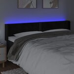 vidaXL Tête de lit à LED Noir 203x16x78/88 cm Velours