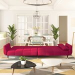 vidaXL Canapé-lit à 2 places et deux oreillers Rouge bordeaux Velours