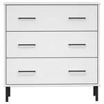 vidaXL Buffet avec 3 tiroirs Blanc 77x40x79 5 cm Bois massif OSLO