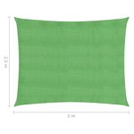 vidaXL Voile d'ombrage 160 g/m² Vert clair 2 5x3 m PEHD