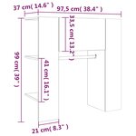 vidaXL Armoire de couloir Chêne sonoma 97 5x37x99 cm Bois d'ingénierie
