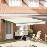 vidaXL Auvent rétractable automatique crème 400x300 cm