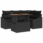 vidaXL Ensemble de salle à manger pour jardin Noir et Marron