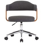 vidaXL Chaise pivotante de bureau Gris Bois courbé et tissu
