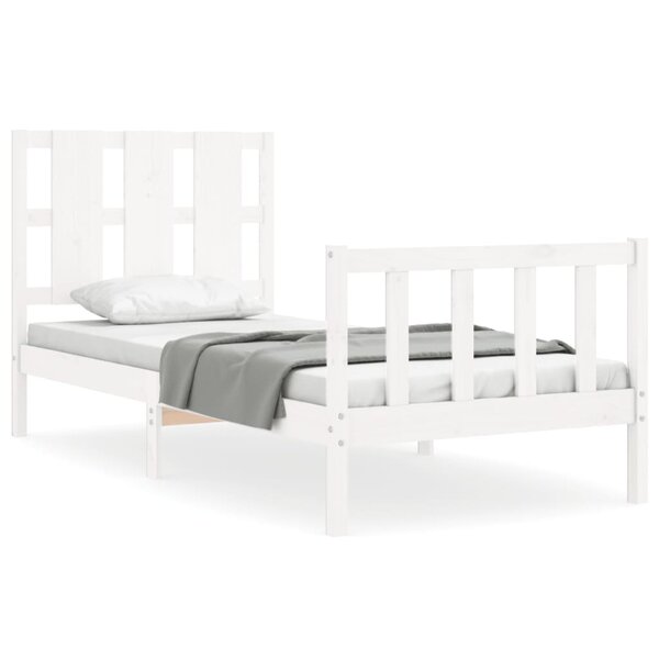 vidaXL Cadre de lit sans matelas blanc 90x190 cm bois de pin massif