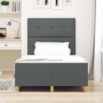 vidaXL Cadre de lit avec tête de lit Gris foncé 120 x 200 cm tissu