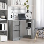 vidaXL Bureau Gris Sonoma 100 x 40 x 75 cm Bois d'ingénierie