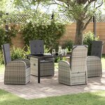 vidaXL Ensemble de salle à manger pour jardin 5 Pièces Gris polyrotin