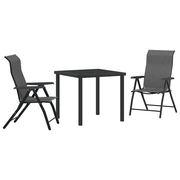 vidaXL Ensemble de salle à manger pour jardin 3 Pièces Gris