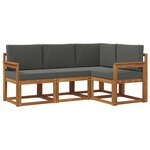 vidaXL Ensemble de canapés d'extérieur 4 pc Naturel et Anthracite