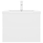 vidaXL Armoire d'évier avec lavabo intégré blanc bois d'ingénierie