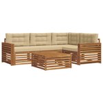 vidaXL Ensemble de canapés d'extérieur 5 Pièces Naturel et Beige