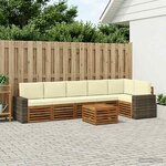 vidaXL Ensemble de canapé d'angle avec coussin 7 Pièces Naturel et Crème