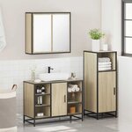 vidaXL Ensemble de meubles de salle de bain 3 Pièces chêne sonoma