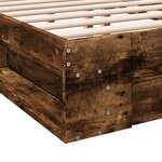 vidaXL Cadre de lit et tiroirs chêne fumé 140x190 cm bois d'ingénierie