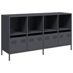 vidaXL Buffet anthracite 135x39x73 5 cm acier laminé à froid