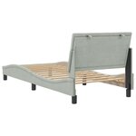 vidaXL Cadre de lit sans matelas Hanko gris clair 90x190 cm velours