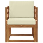 vidaXL Canapé d’extérieur Bois d'acacia massif et polyester Naturel