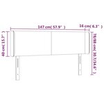 vidaXL Tête de lit avec oreilles Noir 147x16x78/88 cm Tissu