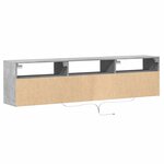 vidaXL Meuble TV mural avec LED gris béton 180x31x45 cm