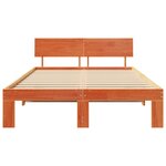 vidaXL Cadre de lit avec tête de lit Brun cire 140 x 190 cm Pin massif