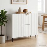 vidaXL Buffet Blanc 89 x 34 5 x 62 cm Bois d'ingénierie