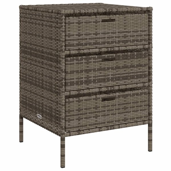 vidaXL Armoire de rangement de jardin gris 55x59x80 cm résine tressée