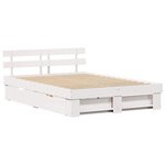 vidaXL Cadre de lit avec tiroir Blanc 140 x 200 cm Bois massif en pin