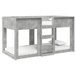 vidaXL Lit Superposé pour Enfants Gris béton 90 x 200 cm