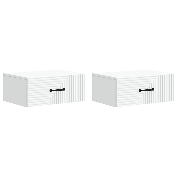 vidaXL Cabinet de chevet mural 2 pièces Blanc 49 x 34 5 x 20 cm