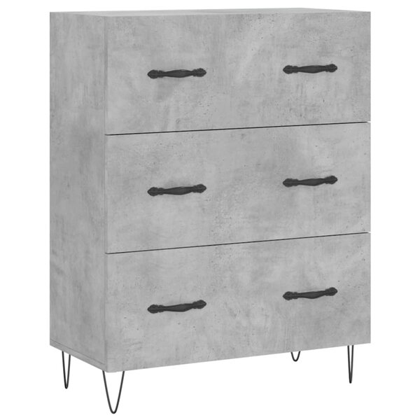 vidaXL Buffet gris béton 69 5x34x90 cm bois d'ingénierie
