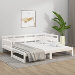 vidaXL Lit coulissant sans matelas blanc 2x(80x200)cm