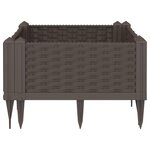 vidaXL Jardinière avec piquets marron 42 5x42 5x28 5 cm PP