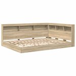 vidaXL Lit Bibliothèque Chêne sonoma 140 x 200 cm Bois d'ingénierie