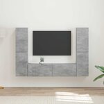 vidaXL Ensemble meuble TV 6 Pièces Gris béton Bois d'ingénierie