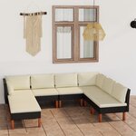 vidaXL Salon de jardin 8 Pièces avec coussins Résine tressée Noir